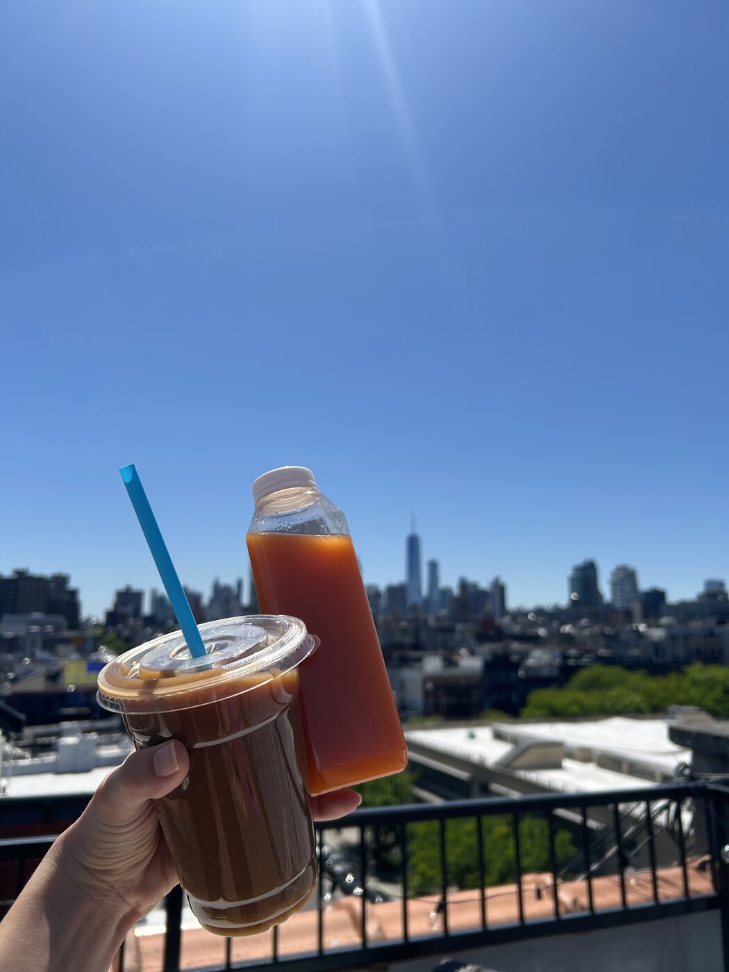 Iced caramel BuzzBarre coffee with whipped cream
